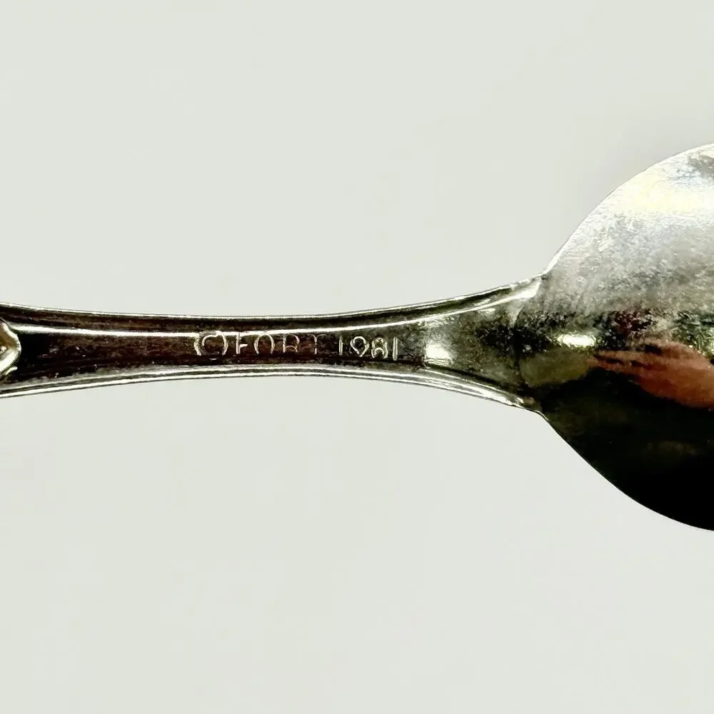 Fort USA Silver Pewter Chicago Illinois 1981 Vintage Souvenir Spoon 3.5